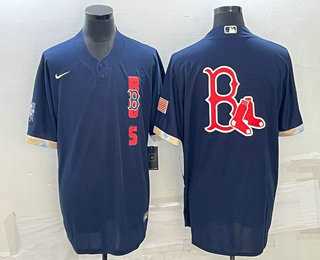 Men%27s Boston Red Sox Big Logo Navy Blue 2021 MLB All Star Stitched Cool Base Nike Jersey->boston red sox->MLB Jersey
